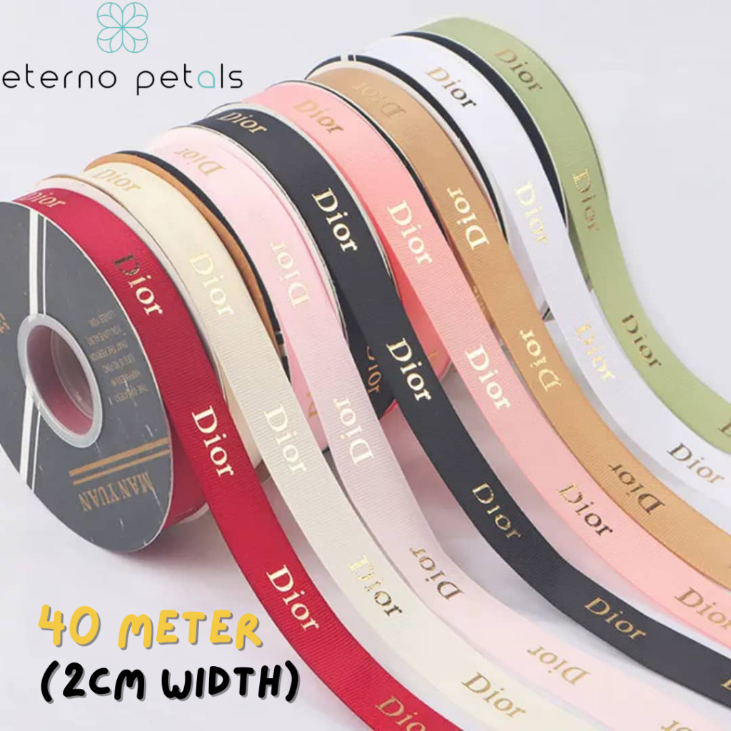 40 Meter (2cm width) Gold Word DR Ribbon/Gold-Bronzing Thread Ribbon ...