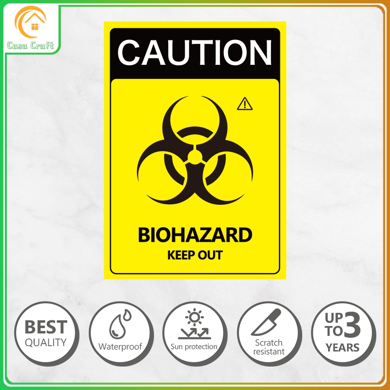 Caution Biohazard PVC Sticker Safety Label Warning Sign Premium ...