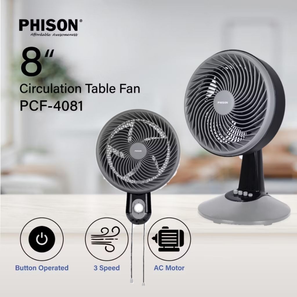 Phison Circular Wall Fan Table Fan Turbo Fan Powerful Fan PWF5081 ...