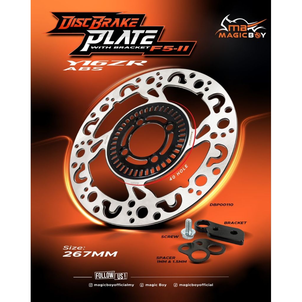 MAGIC BOY F5 Y16ZR ABS/RSX150 DISC BRAKE PLATE 267MM 💯% ORIGINAL ...
