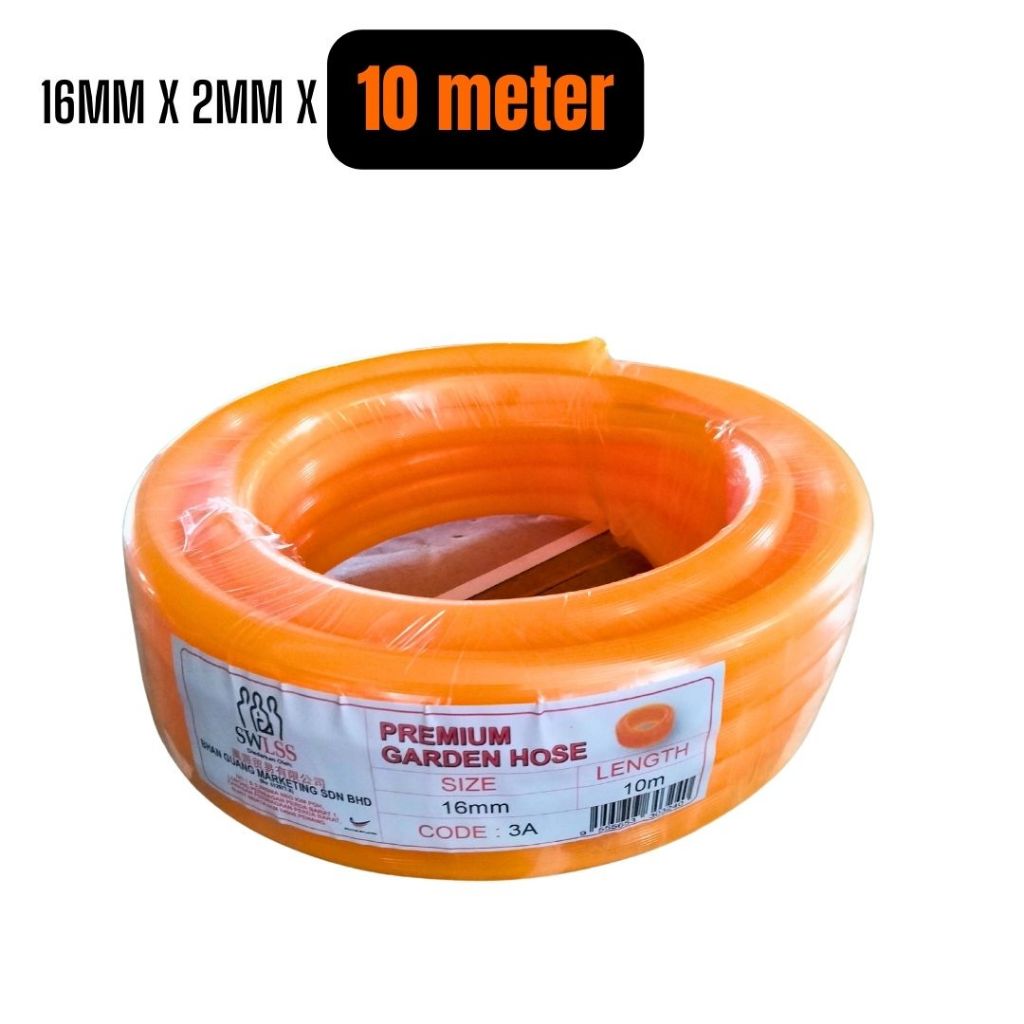 Orange Rubber PVC Garden Hose Paip Air Oren Getah - 2mm Thickness (5m ...
