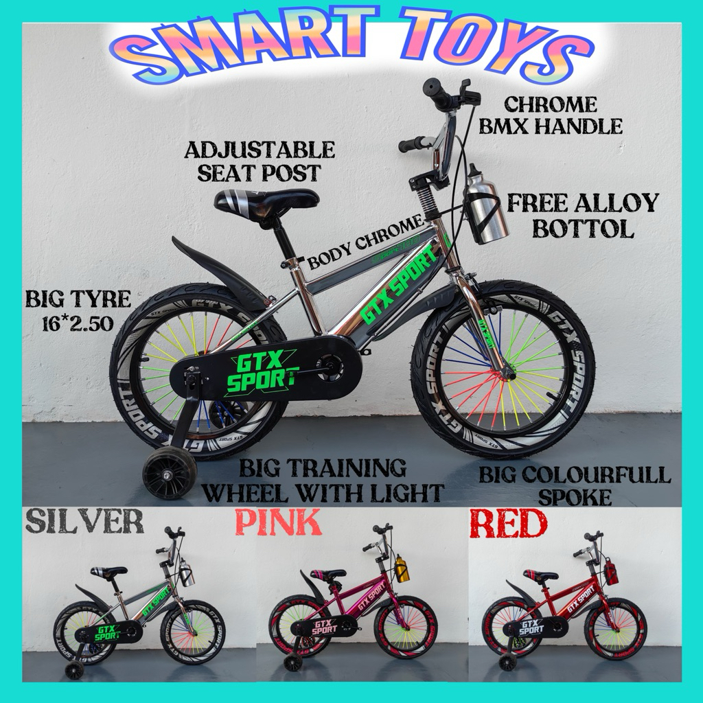 BASIKAL BMX CHROME 12INCH / 16 INCH / BASIKAL HANDLE TINGGI / BASIKAL ...