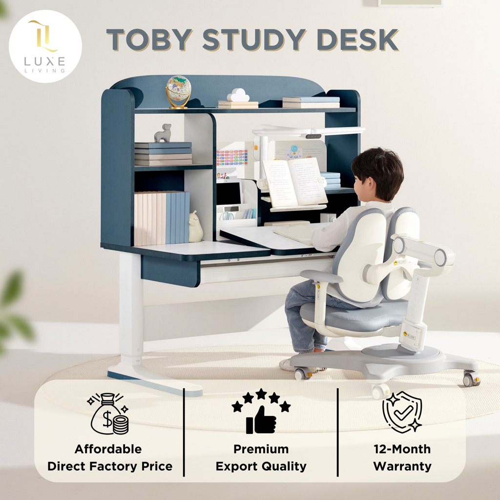 [FREE SHIPPING] LUXE: Toby Kids Study Desk/ LED / Study Chair ...
