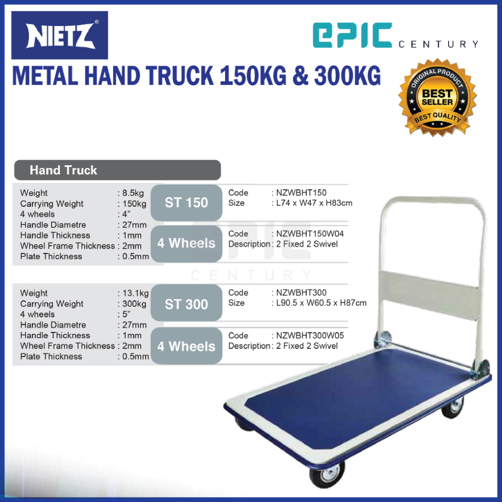 Nietz Metal Hand Truck 150Kg And 300Kg | Shopee Malaysia