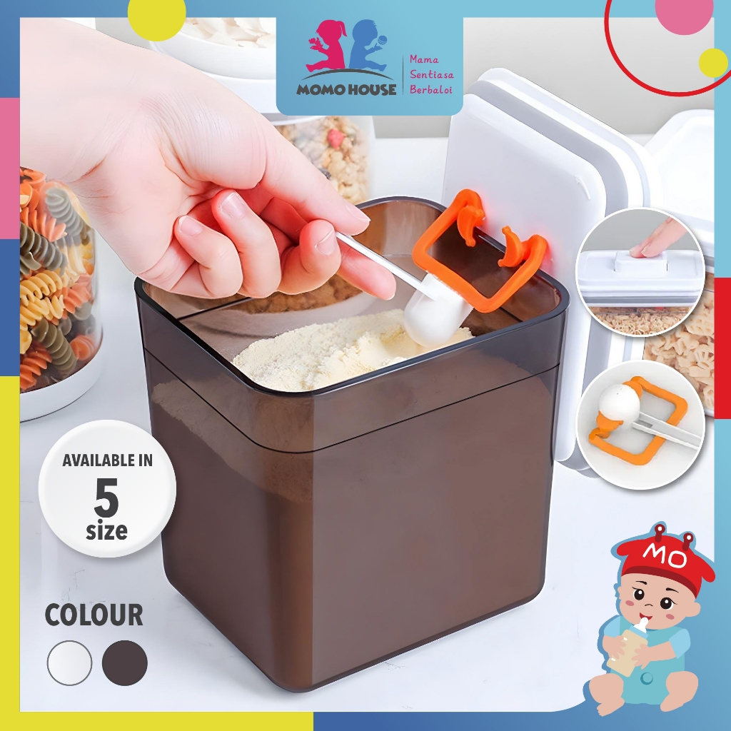 Airtight Container Bekas Susu Tepung Food Storage Container Kitchen ...