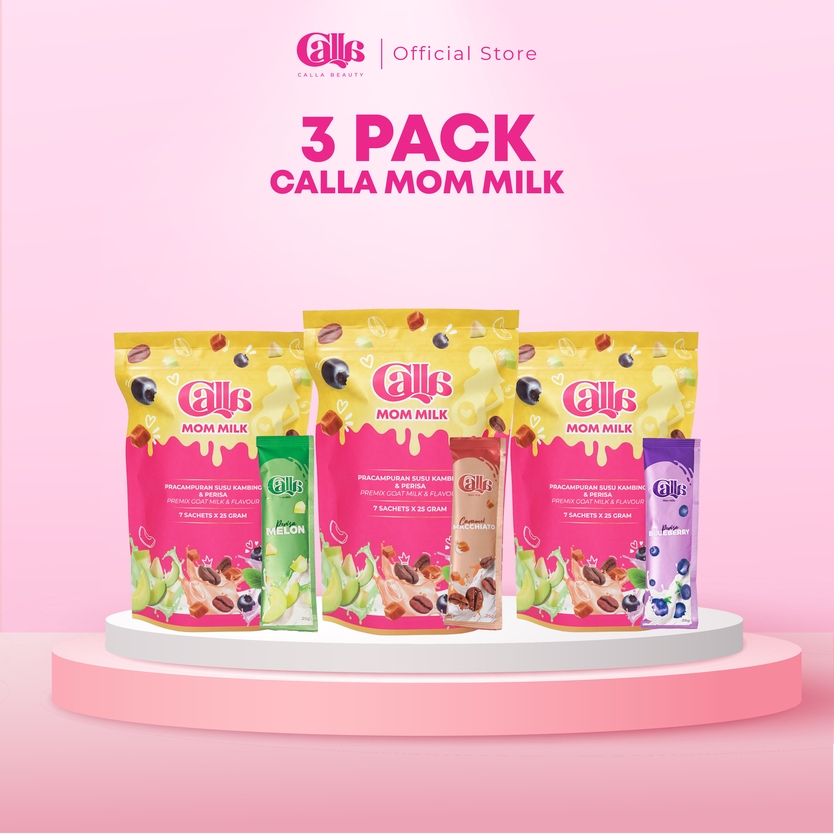 3 PACK CALLA MOM MILK Mix & Set HB Low Booster Plus 3 Pouch x 7 Sachet ...