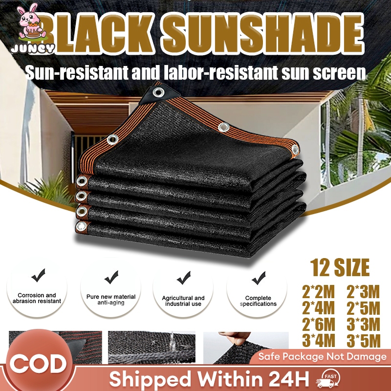 【JC】Sun Shade Net Anti-UV 90% Outdoor Jaring Hitam Garden Sunscreen Net ...