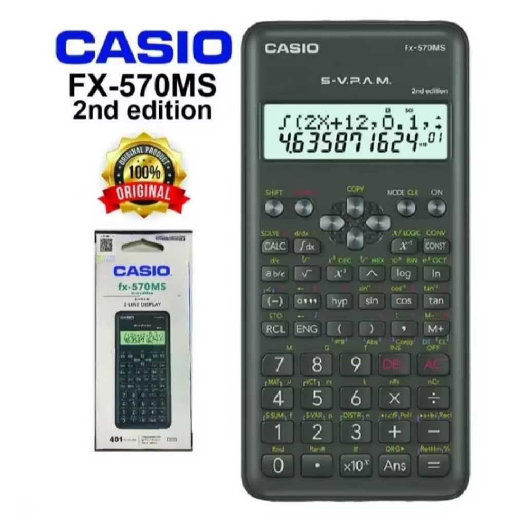 Casio FX-570MS 2nd – Wissenschaftlicher Rechner Mit 2-Zeilen-Display, Matrix & Vektoren