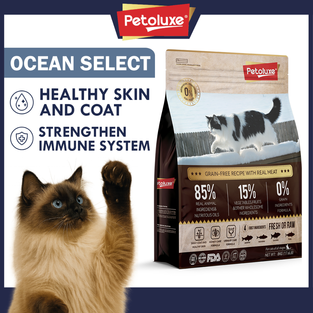 Petoluxe Ocean Select Cat Food 8kg｜Grain-Free Fish Recipe｜Tuna Mackerel ...