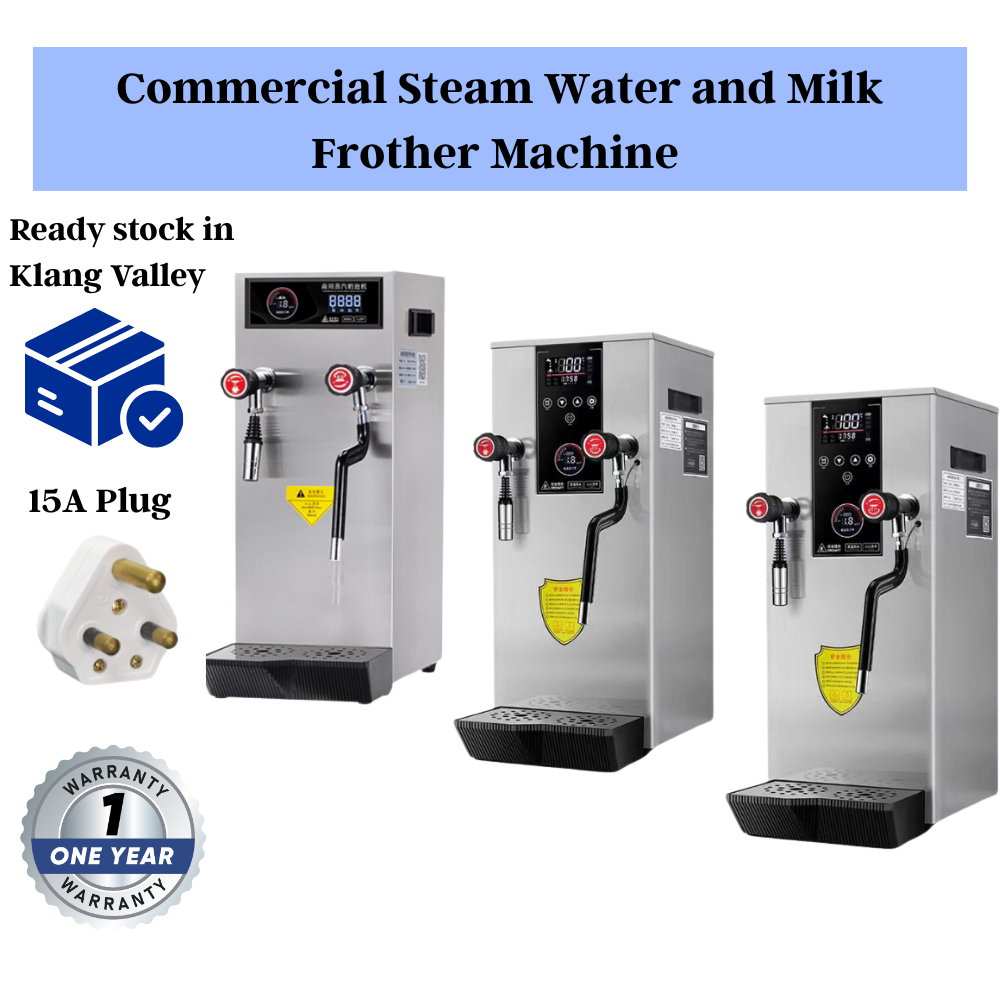 Commercial Steam Water and Milk Frother Machine - 3000W High Power ...