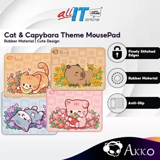 Akko Cat Theme / Capybara MousePad with Rubber Material, Stitched Edges, Anti-Slip, Cute Design, Office Mousepad
