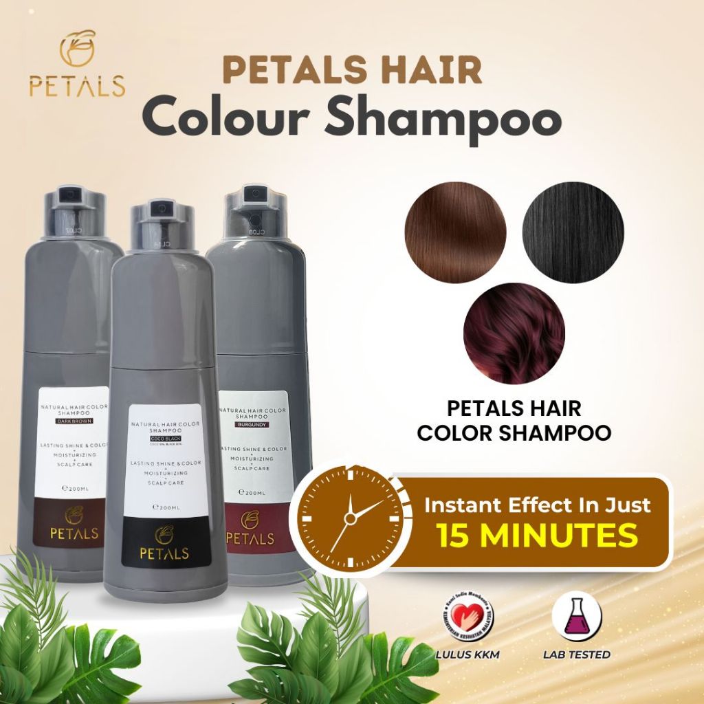 PETALS HAIR COLOR SHAMPOO (HQ PETALS) TUTUP WARNA RAMBUT UBAN SYAMPU ...
