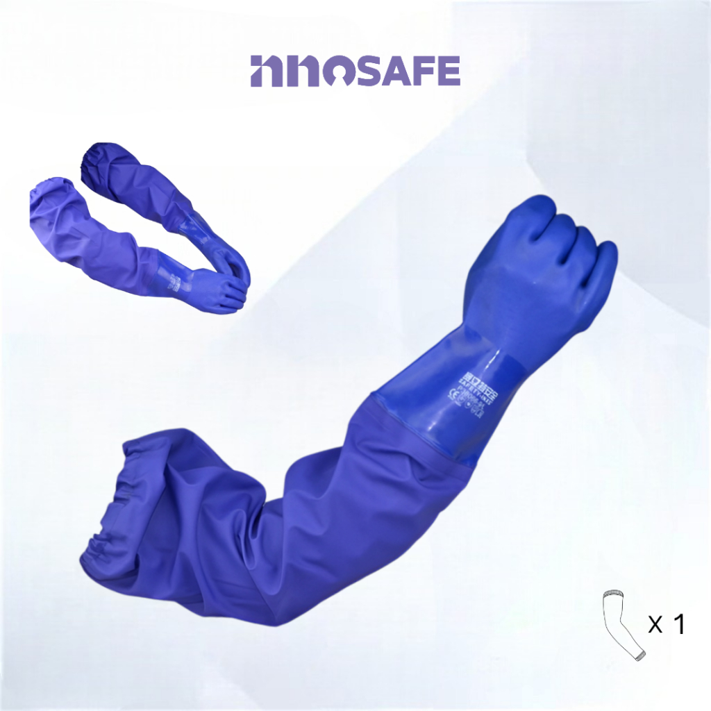 66cm'' Ultra-long Sleeve PVC coated glove superior chemical barrier for ...