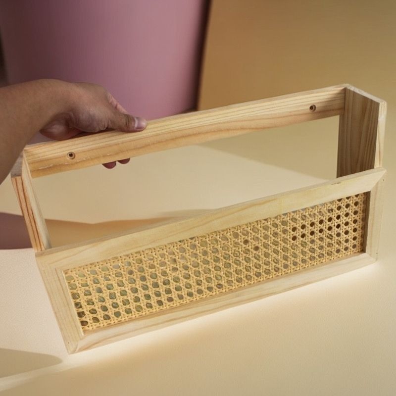 Vintage Style Rattan WiFi Router Storage Box Wall-mounted TV Set-top ...