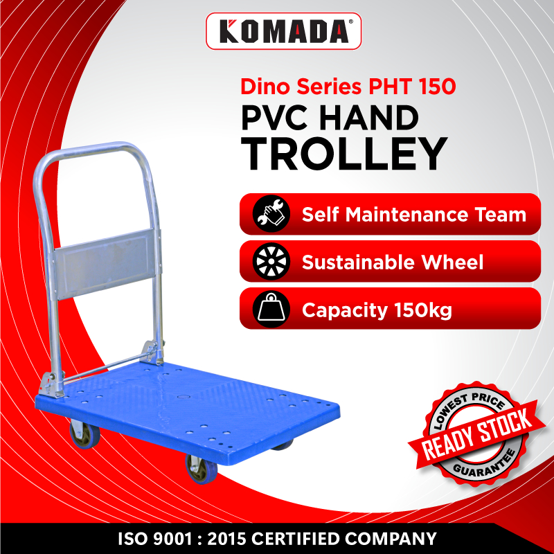 DINO 150KG/300KG Blue PVC Hand Trolley/Foldable Trolley/ Trolley Barang ...
