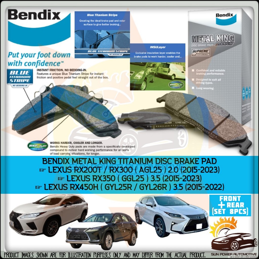 BENDIX METAL KING MKT Lexus RX200 RX300 AGL25 RX350 GGL25 RX450 GYL25R ...