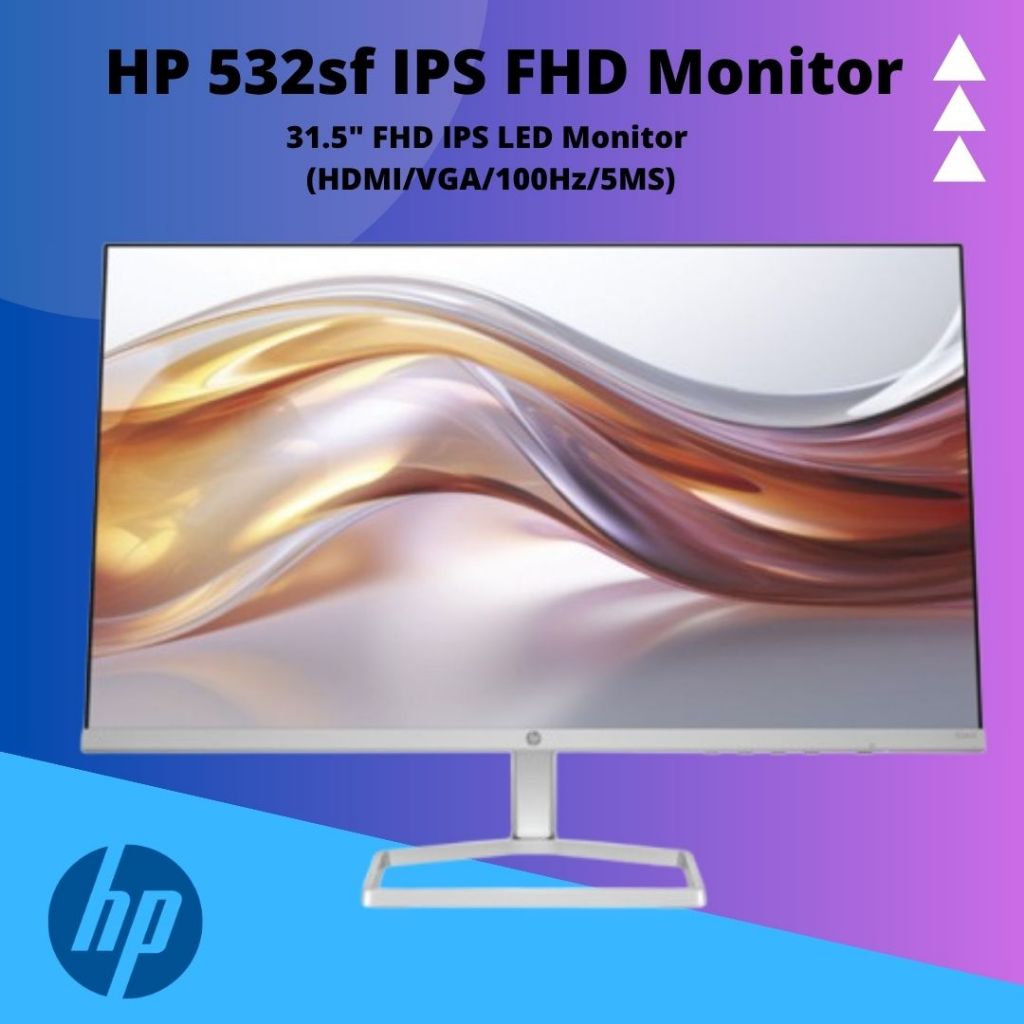 HP 532sf 32" Monitor | 7ms | 100Hz | FHD (1920x1080) | VA Panel | HDMI ...