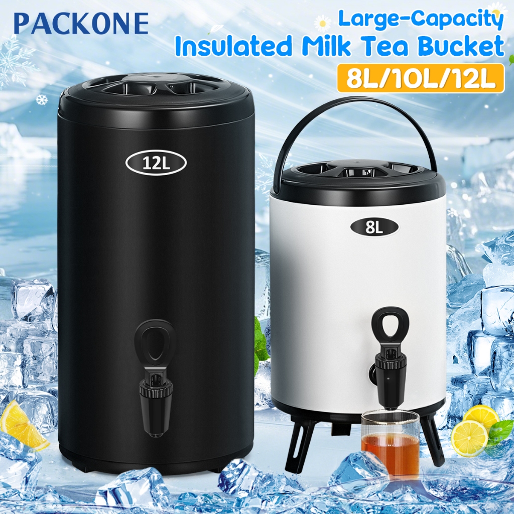 PACKONE Milk Tea Bucket Water Dispenser Stainless Steel With Faucet ...