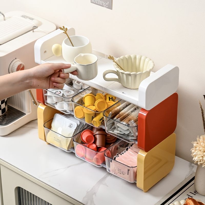Desktop Coffee Storage Rack Office Dining Table Tea Bag Cup Organizer ...