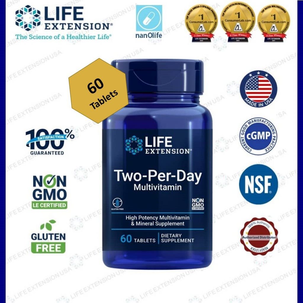 Life Extension Two Per Day Multivitamin (60 capsule) Two-Per-Day ...