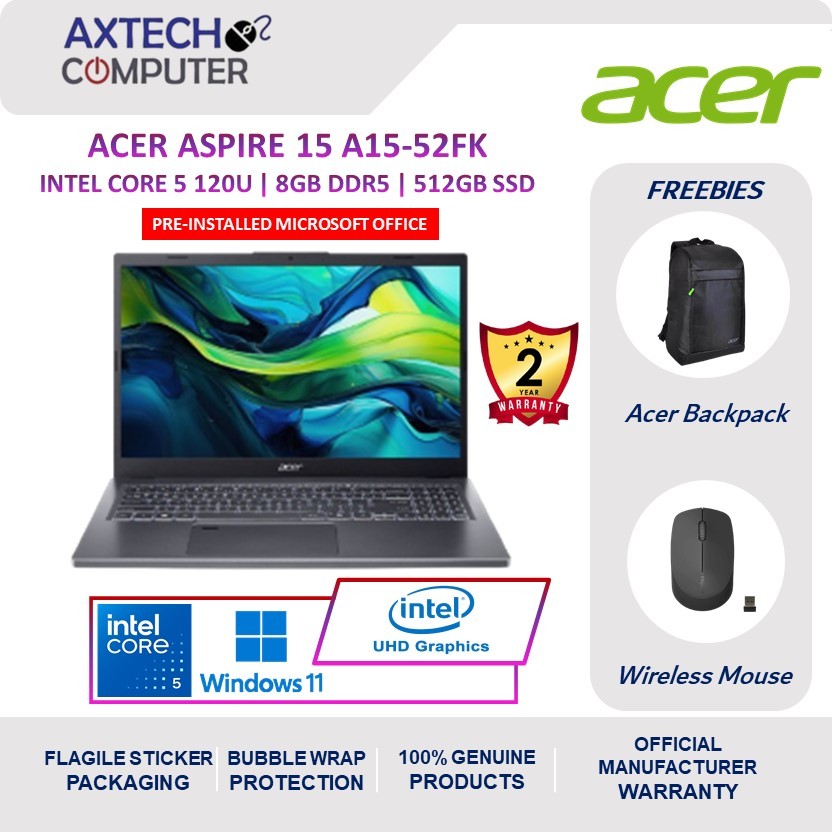 Acer Aspire 15 A1551M52FK 15.6" FHD Laptop Steel Grey ( Core 5 120U — free download