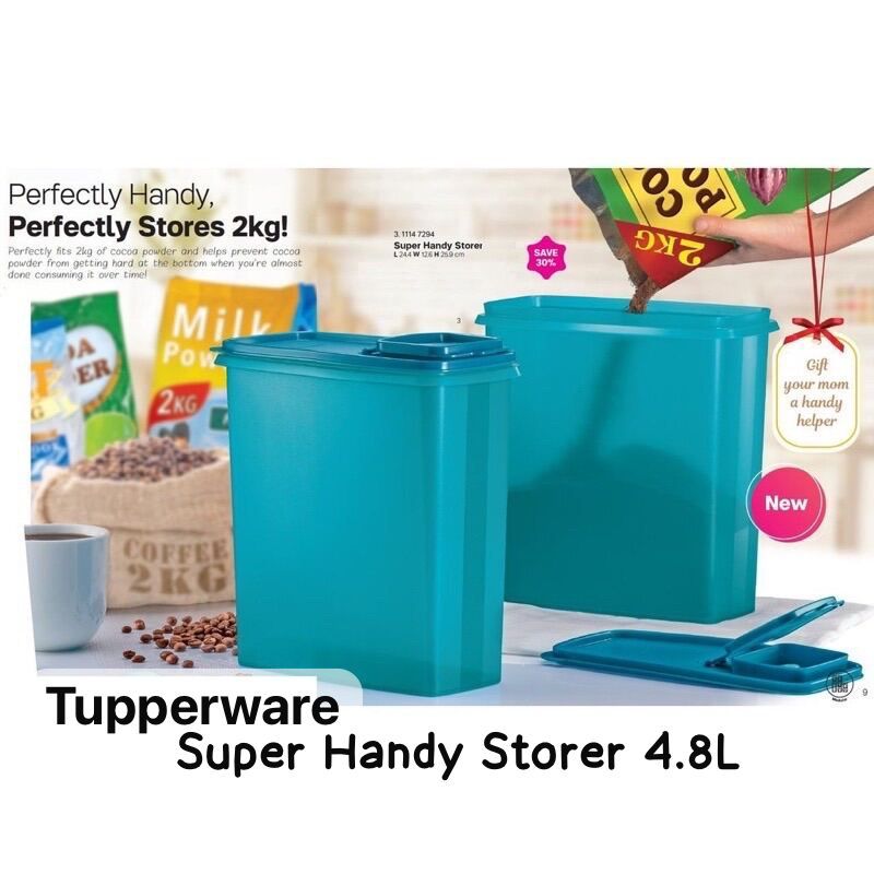 2'7294 'Tupperware Super Handy Storer 4.8L fit 2kg Milo/Flour/Coffee ...