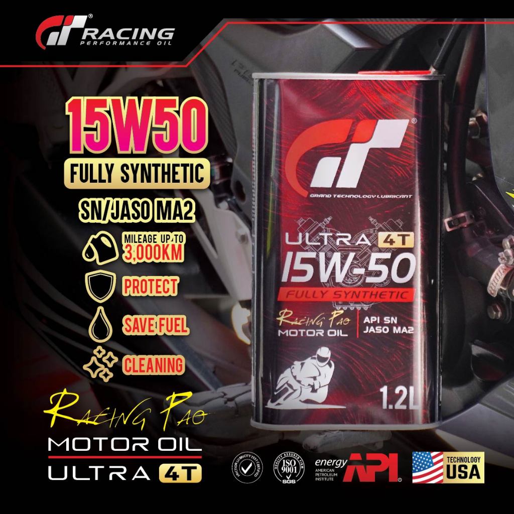 GT Ultra 4T 15W50 Racing Pao Fully Synthetic Motor Oil (1.2L) SN JASO ...