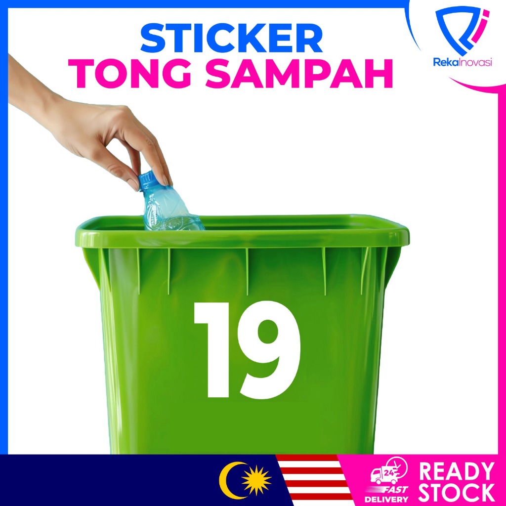 STICKER MUDAH LEKAT STICKER NUMBER TONG SAMPAH TAHAN LAMA | Shopee Malaysia