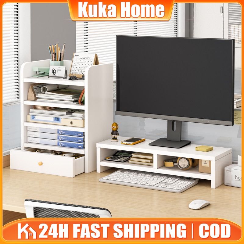 🔥Computer Screen Monitor Rack Drawer Desktop Shelf Screen Increase ...