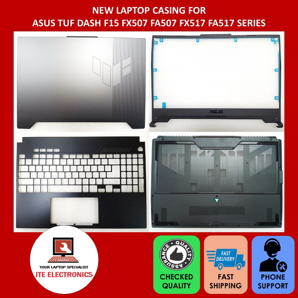 Cache Inférieur Pour Asus TUF Dash 15 FX517 – Neuf, Noir, Fabriqué En Chine