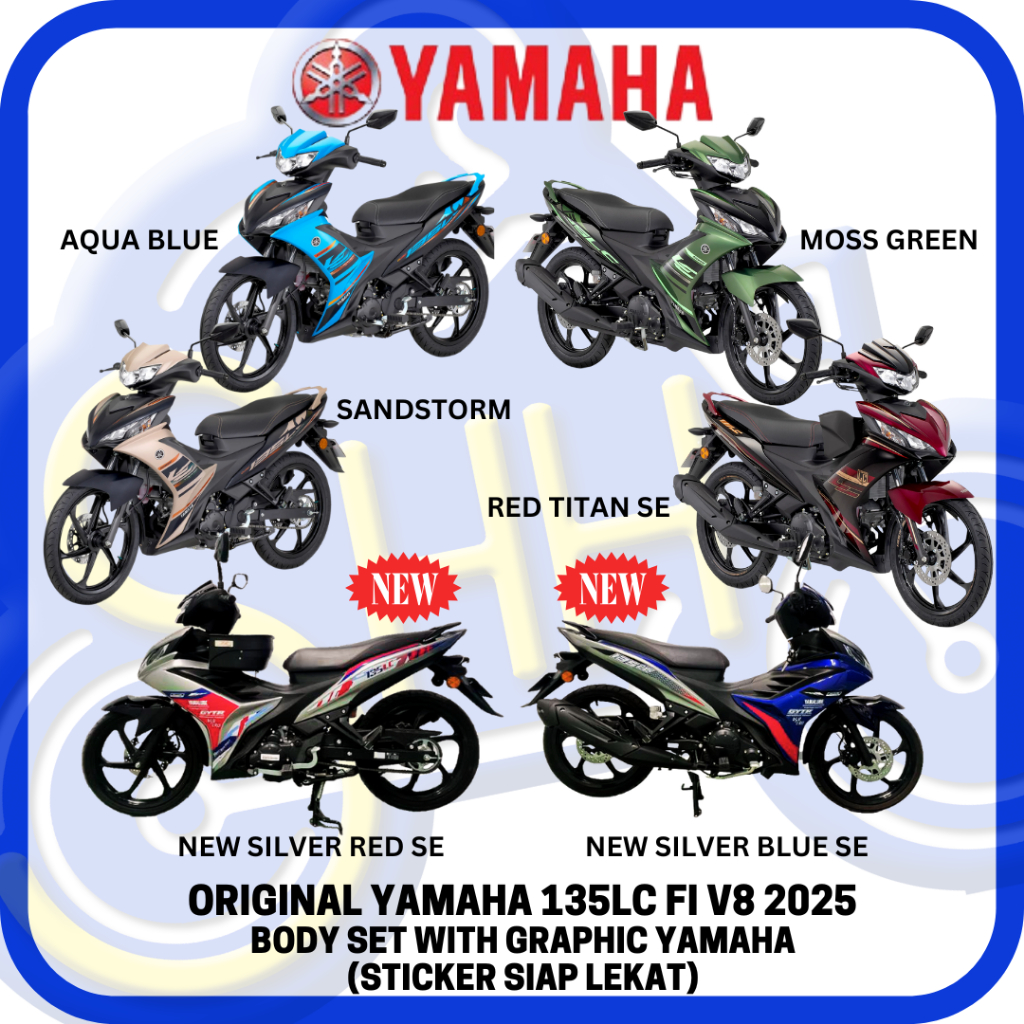 ORIGINAL YAMAHA COVER SET BODY SET MOTOR 135LC SE FI V8 RED TITAN MOSS ...