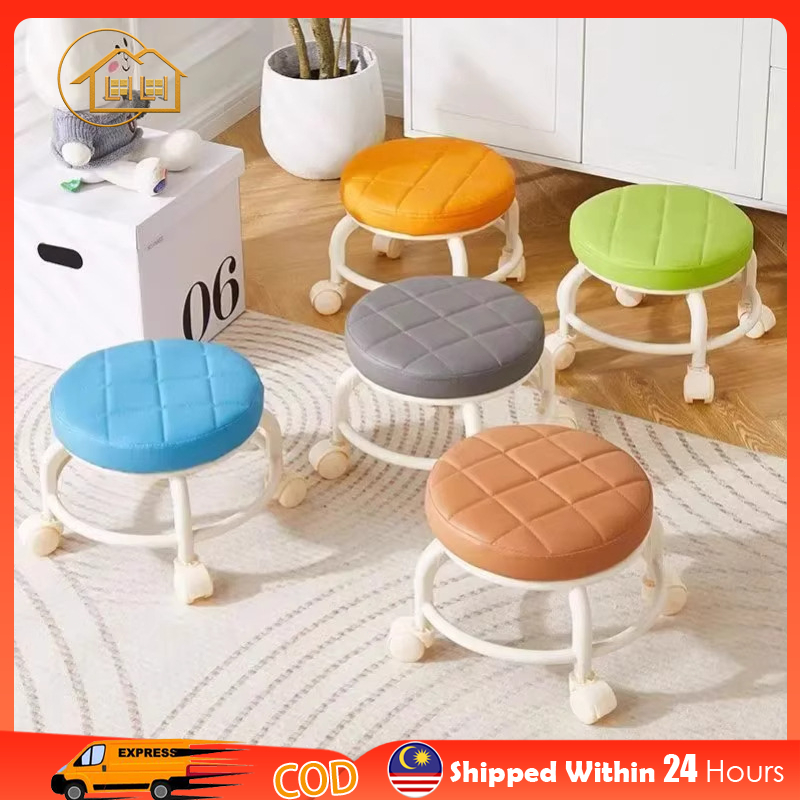 LI- Swivel Low Stool Children Chair With Wheels Small Stool Pulley ...