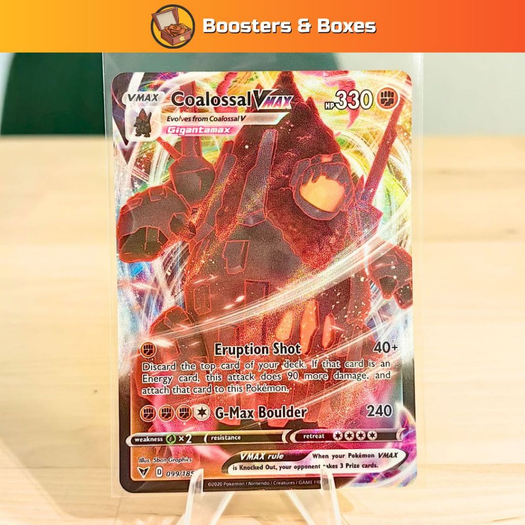 coalossal vmax pokemon card value 099/185 Max Boulder (240) Weakness / Resistance / Retreat Cost Coalossal Vmax #099/185 Ultra Rare