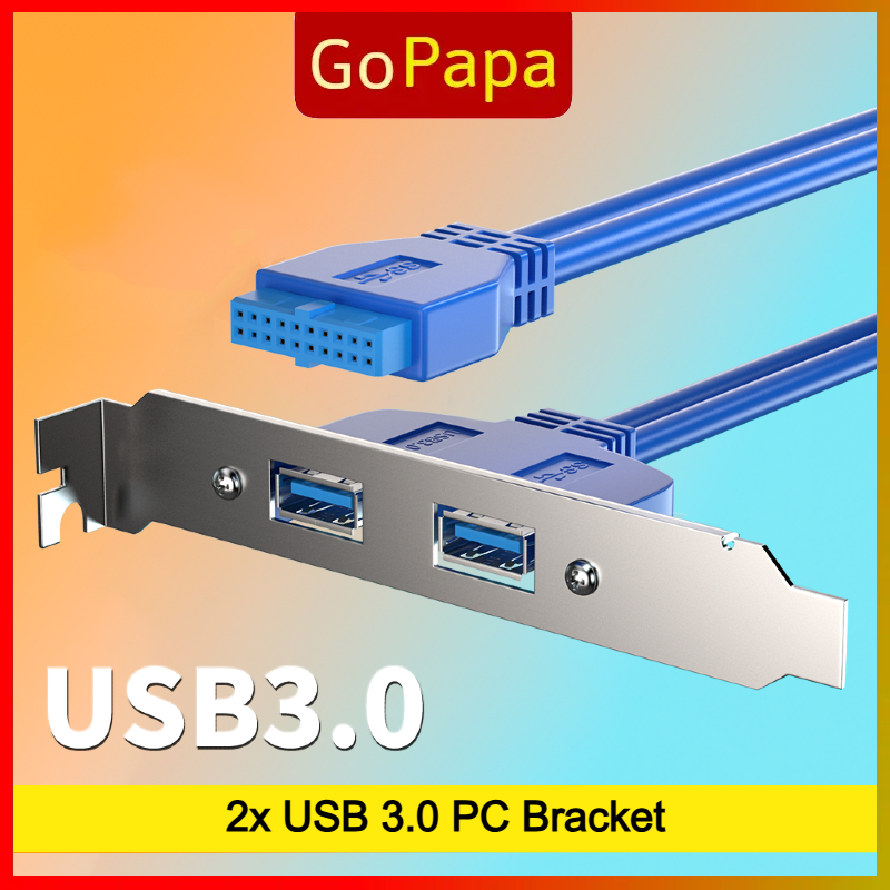 2x USB 3.0 Port Female to 20 Pin Expansion PC Back Panel Bracket Cable ...