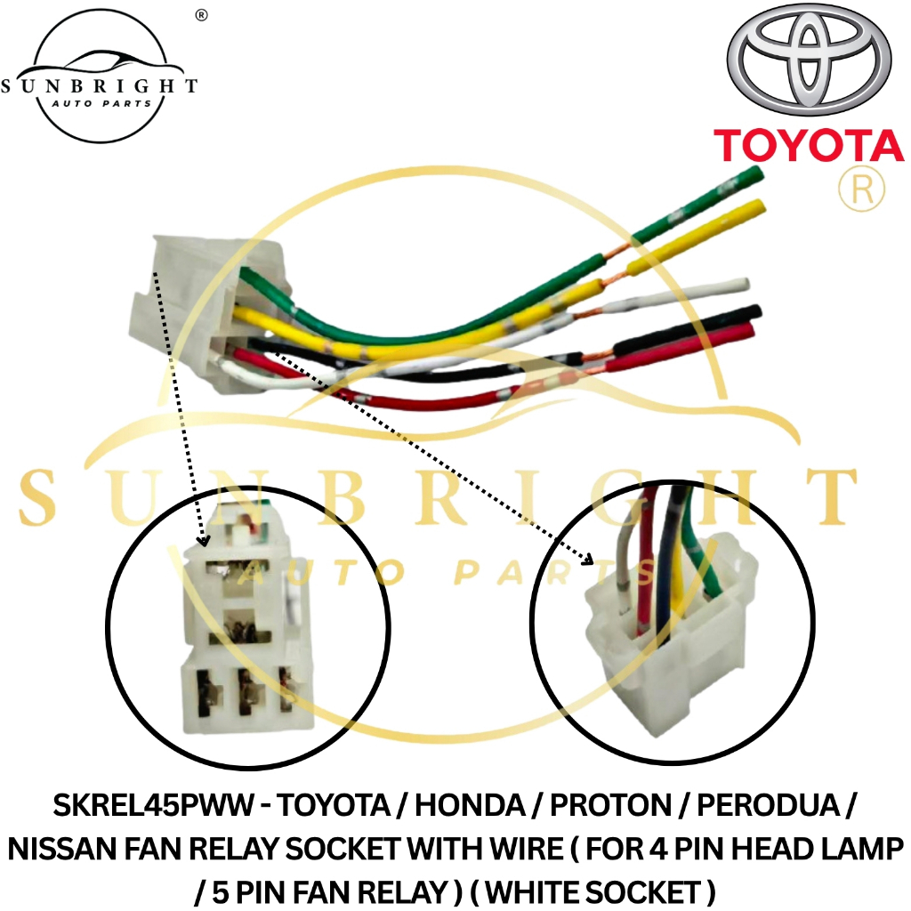 TOYOTA / HONDA / PROTON / PERODUA / NISSAN FAN RELAY SOCKET WITH WIRE ...