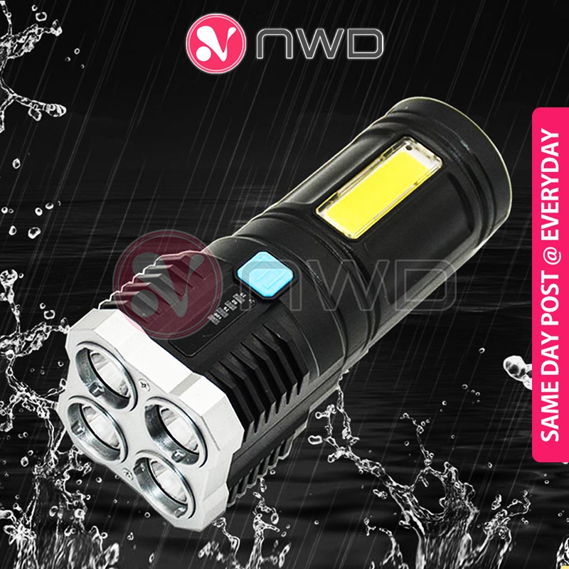 𝟰 𝗟𝗜𝗚𝗛𝗧 𝗠𝗢𝗗𝗘𝗦 》4 LED COB Torchlight Waterproof Rechargeable Torch Light ...
