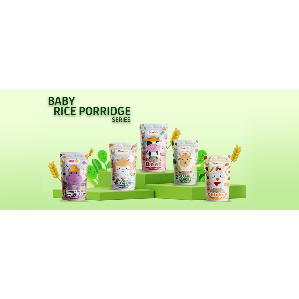 Baebis Organic Baby Rice Biscuit Puffs/Porridge/Fruits Qube | Shopee ...