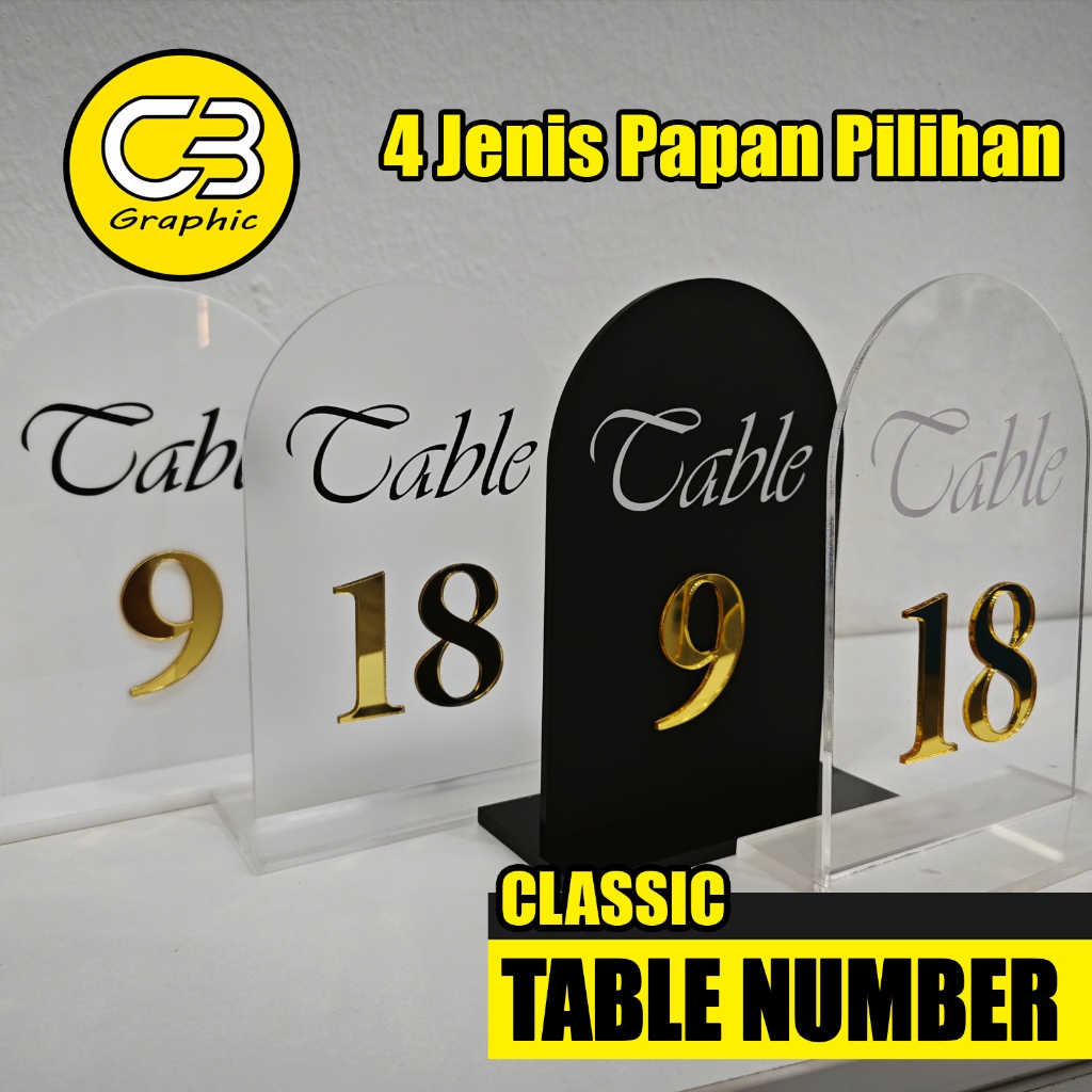 Table Number Hotel Gathering Cafe Classic Table Number Acrylic Number ...