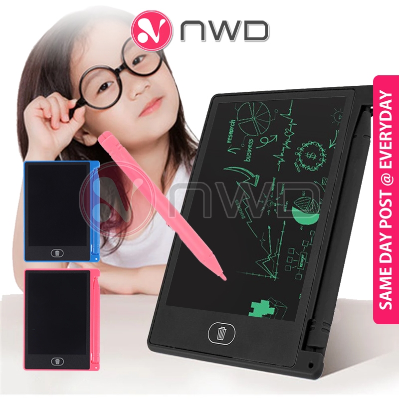 𝗙𝗥𝗘𝗘 𝗦𝗧𝗬𝗟𝗨𝗦 𝗣𝗘𝗡 》4.4 Inch Mini Convenient LCD Erasable Writing Tablet ...