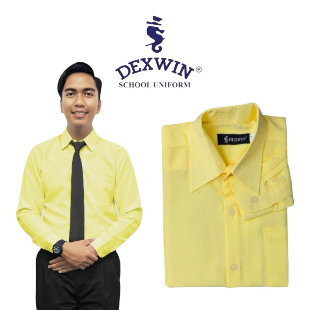 [DEXWIN] BAJU KEMEJA KUNING PENGAWAS KAIN LICIN KOSHIBO/ LENGAN PANJANG ...