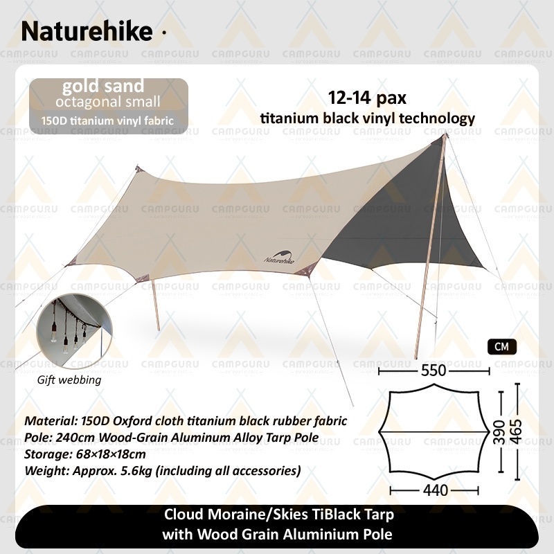 Naturehike Cloud Moraine (upgraded Cloud Skies 2024) Ti-Black