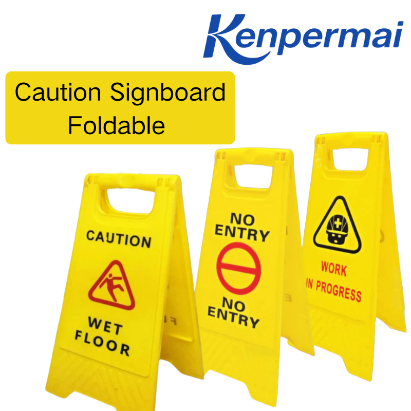 🔥【Foldable】Yellow Caution Sign | Plastic Floor Safety Sign | Warning ...
