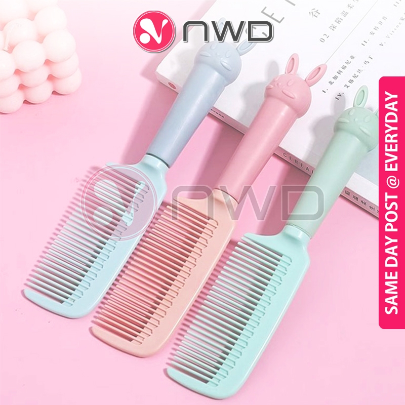 𝗡𝗢𝗧 𝗘𝗔𝗦𝗬 𝗗𝗘𝗙𝗢𝗥𝗠 》Cute Rabbit Handle Hair Comb Washable Hairs Brush ...
