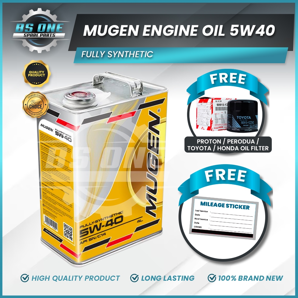 🔥MUGEN🔥SN/CI4 5W40 ENGINE OIL 4L FULLY SYNTHETIC ORIGINAL[MINYAK HITAM ...