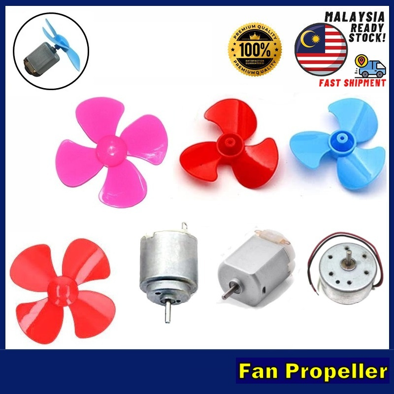 Fan Propeller 3/4 Blades Plastic Fan & DC Motor for DIY Project / RBT ...