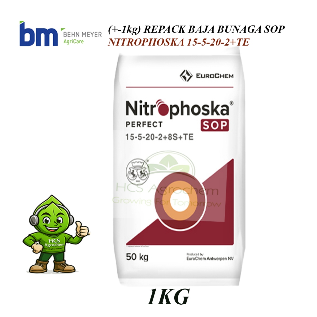 (+-1KG) BAJA BUNGA BEHN MEYER NITROPHOSKA NPK PERFECT 15/5/20/2+8S+TE ...