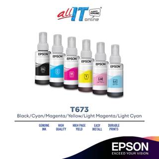 Epson T673 Ink Cartridge (Black/Cyan/Magenta/Yellow/Light Cyan/Light Magenta) - 673 T6731 T6732 T6733 T6734 T6735 T6736