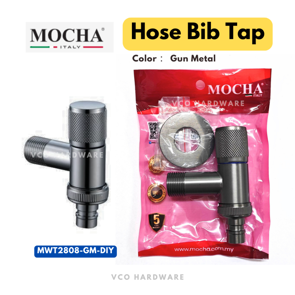 Mocha Hose Bib Tap Gun Metal / Tap Air / MWT2808-GM-DIY | Shopee Malaysia