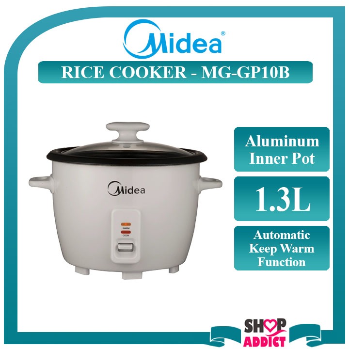 Midea 1.3L Conventional Rice Cooker MG-GP10B Periuk Nasi with Aluminum ...