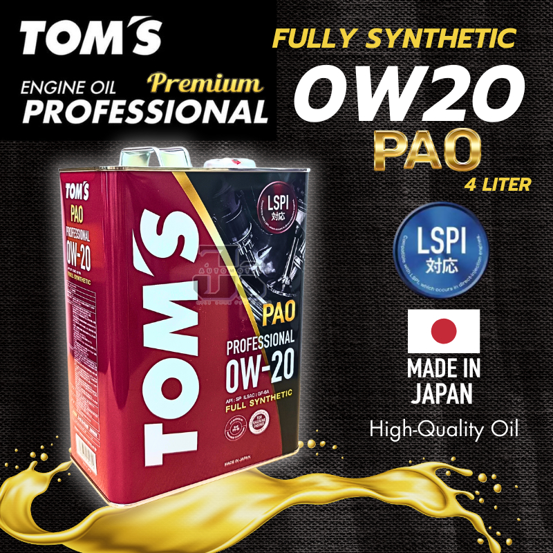 TOMS 0W20 PAO - Fully Synthetic SP/CF LSPI Japan Engine Oil Minyak ...